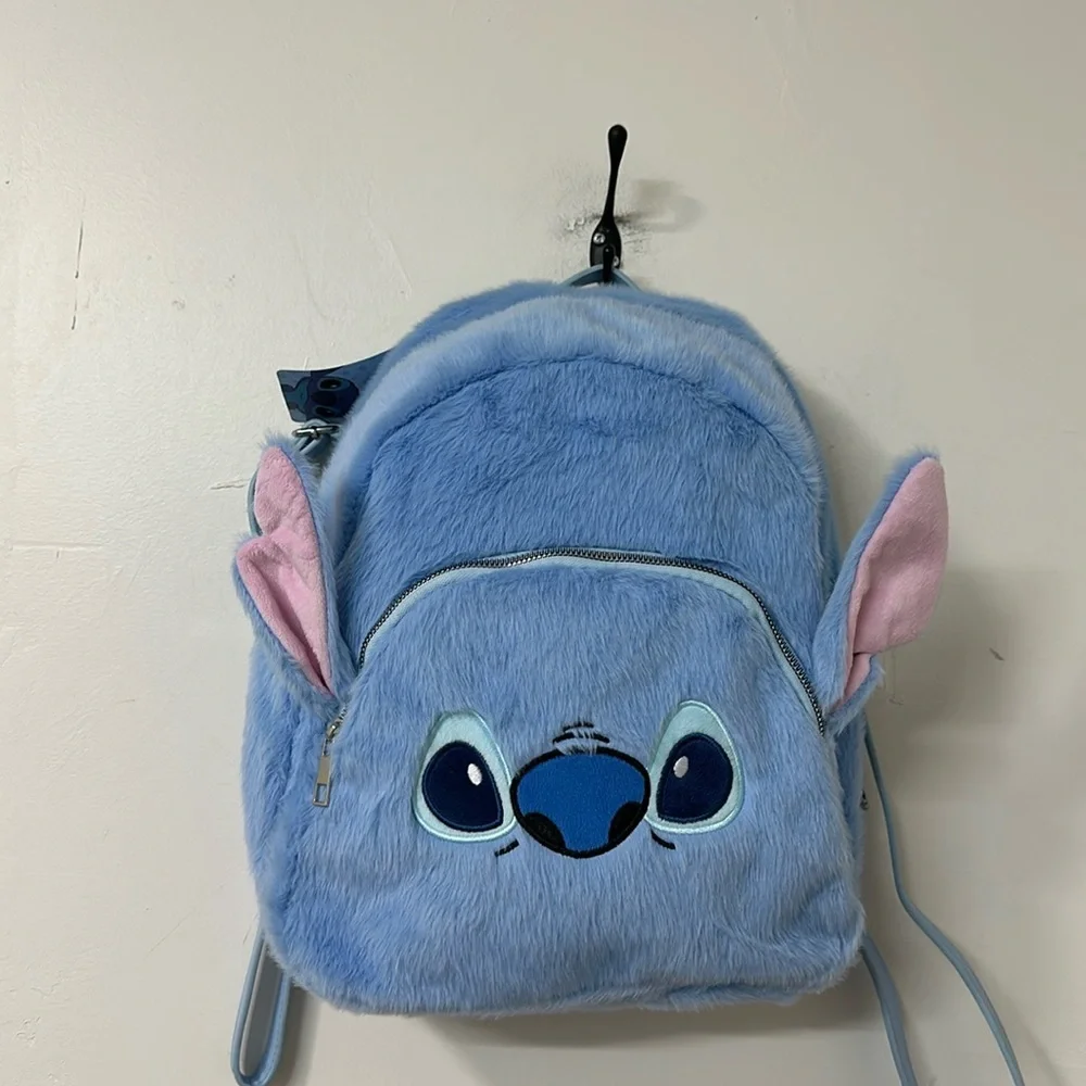 Disney fuzzy Stitch backpack nwt - Picture 1 of 2